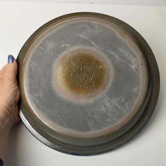 Vintage 1990 Eldreth Cat Pie Salt Glazed Pottery Plate Dish - Picture 7 of 11